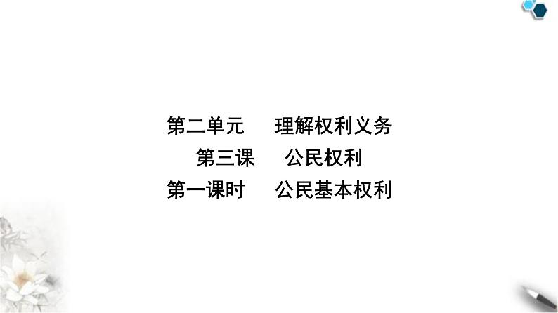 人教版八年级道德与法治下册第二单元理解权利义务第三课公民权利第一课时公民基本权利课件02