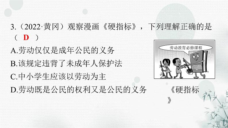 人教版八年级道德与法治下册第二单元理解权利义务精练二课件第4页