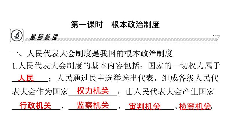 人教版八年级道德与法治下册第三单元人民当家作主第五课人民当家作主第一课时根本政治制度课件第5页