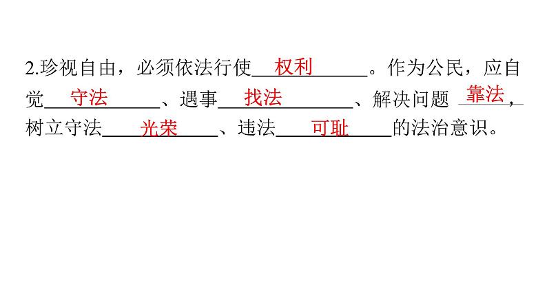 人教版八年级道德与法治下册第四单元崇尚法治精神第七课尊重自由平等第二课时自由平等的追求课件第4页