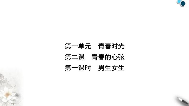 人教版七年级道德与法治下册第一单元第二课第一课时男生女生课件第1页