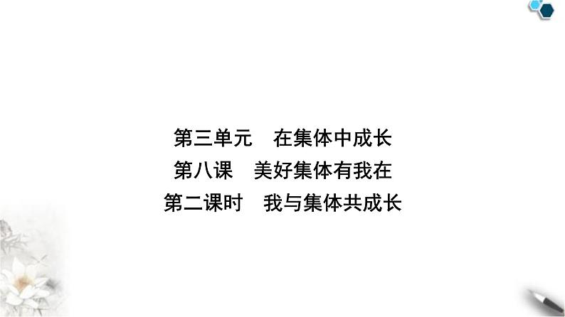 人教版七年级道德与法治下册第三单元第八课第二课时我与集体共成长课件第1页