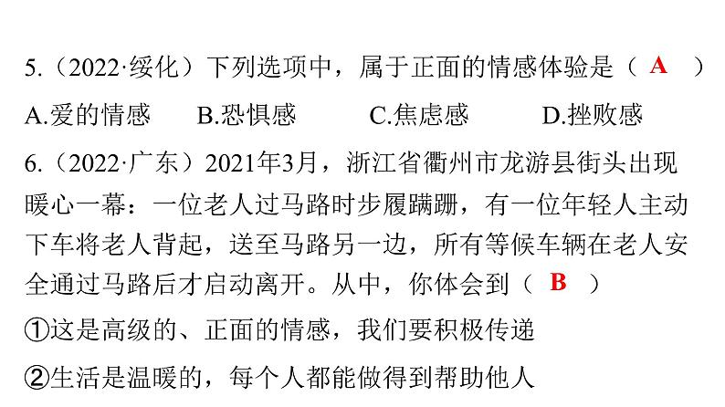 人教版七年级道德与法治下册第二单元精练课件06