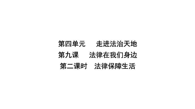 人教版七年级道德与法治下册第四单元第九课第二课时法律保障生活课时教学课件第2页