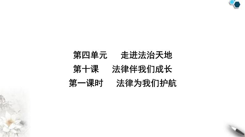 人教版七年级道德与法治下册第四单元第十课第一课时法律为我们护航课时教学课件第2页