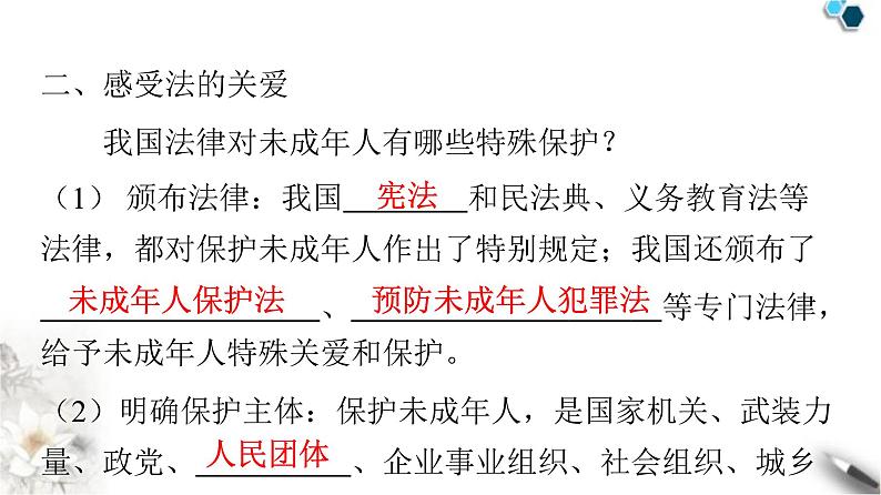 人教版七年级道德与法治下册第四单元第十课第一课时法律为我们护航课时教学课件第7页