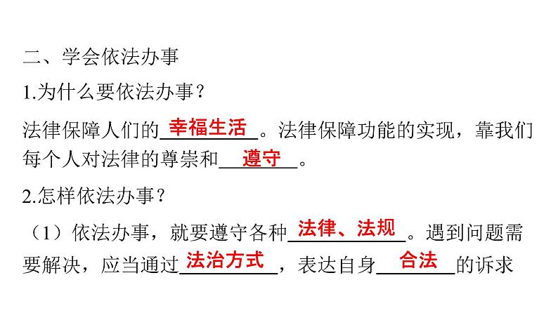 人教版七年级道德与法治下册第四单元第十课第二课时我们与法律同行课时教学课件第6页