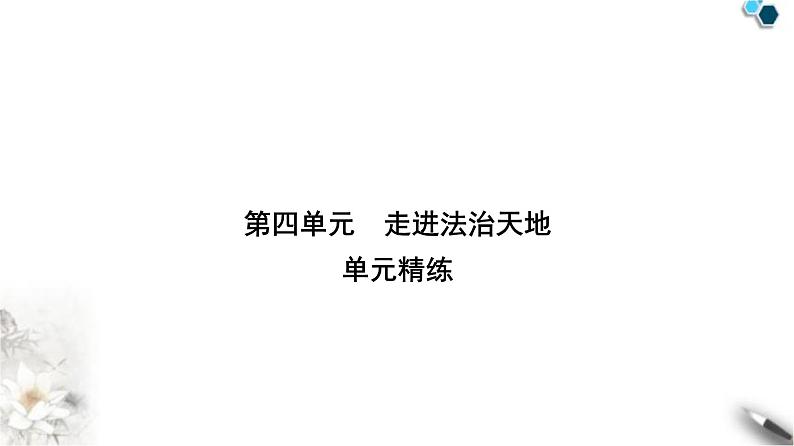 人教版七年级道德与法治下册第四单元精练课件第1页