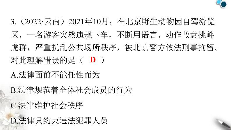 人教版七年级道德与法治下册第四单元精练课件第5页