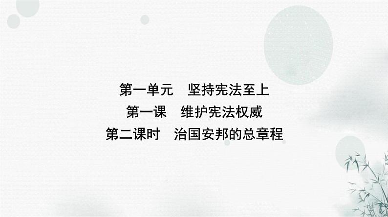 人教版八年级道德与法治下册第一单元第一课第二课时治国安邦的总章程课件第1页