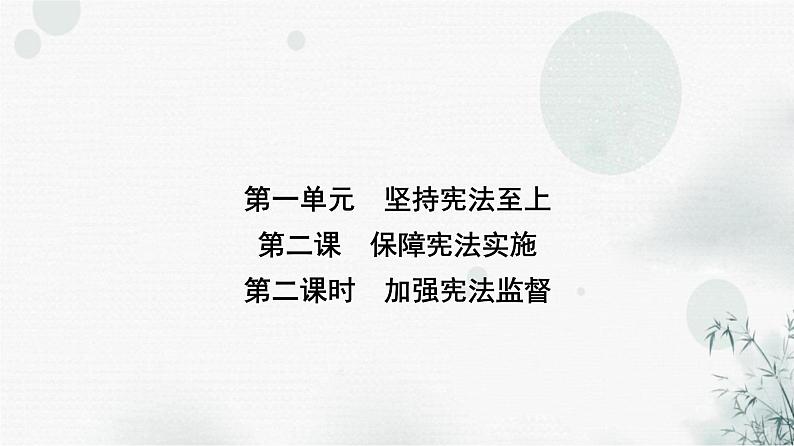 人教版八年级道德与法治下册第一单元第二课第二课时加强宪法监督课件01