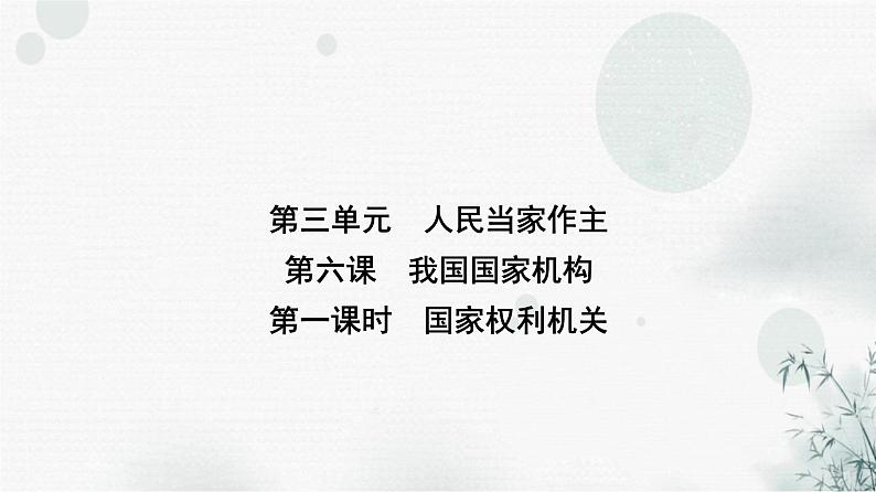 人教版八年级道德与法治下册第三单元第六课第一课时国家权力机关课件第1页