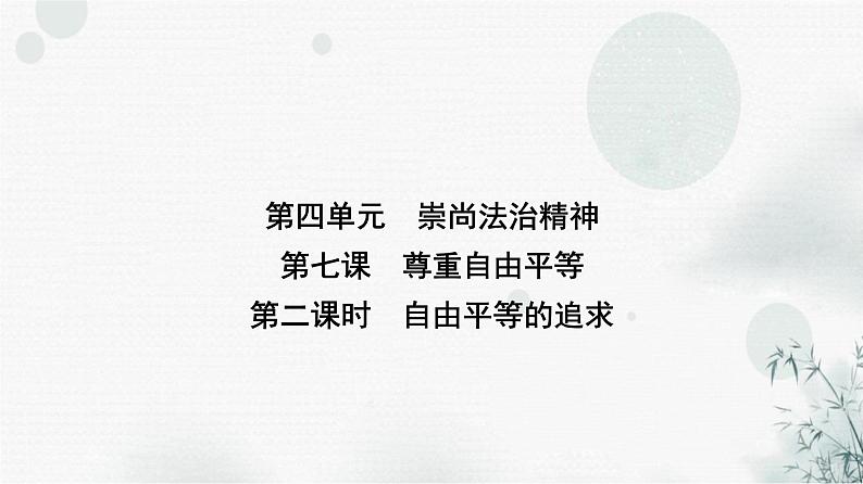 人教版八年级道德与法治下册第四单元第七课第二课时自由平等的追求课件第1页