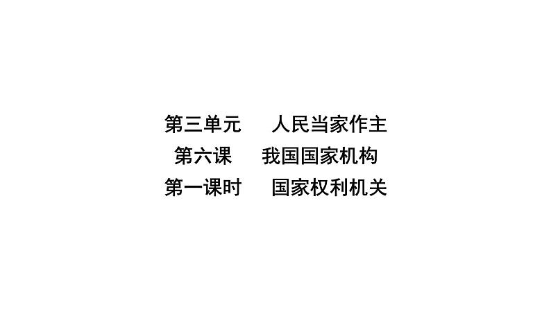 人教版八年级道德与法治下册第三单元人民当家作主第六课我国国家机构第一课时国家权力机关课件第2页