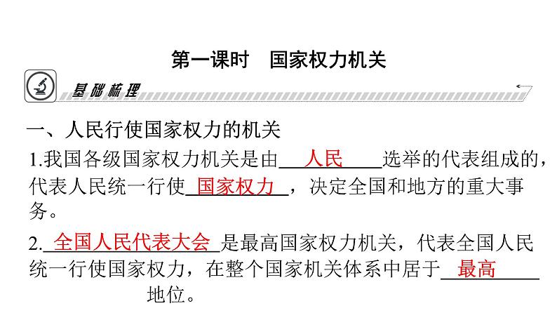 人教版八年级道德与法治下册第三单元人民当家作主第六课我国国家机构第一课时国家权力机关课件第5页