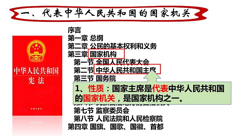 6.2 中华人民共和国主席 课件-2023-2024学年统编版道德与法治八年级下册03