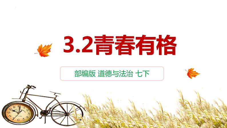 3.2  青春有格  课件---2023-2024学年统编版道德与法治七年级下册01