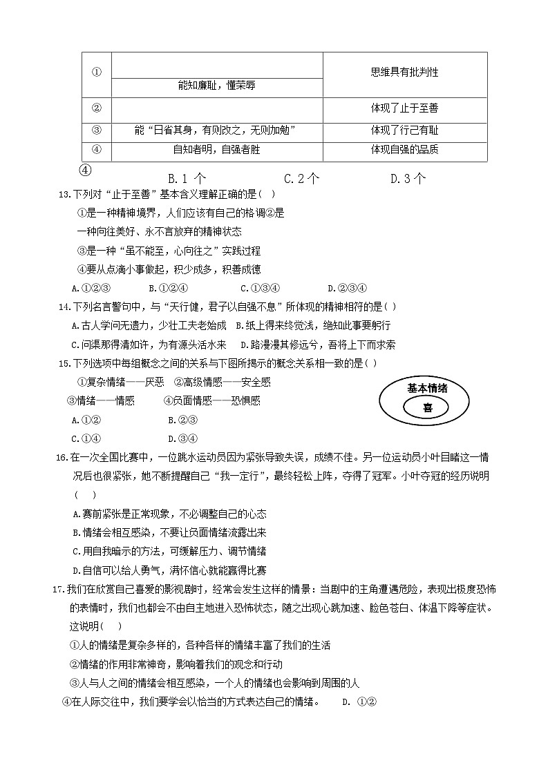 河南省洛阳市洛龙区2023-2024学年七年级下学期期中考试道德与法治试卷第3页