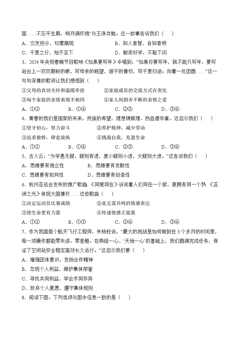 信息必刷卷02（天津专用）（原卷版）第2页