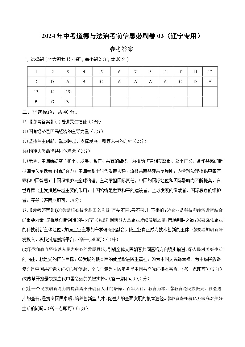 信息必刷卷03（辽宁专用）（参考答案）第1页