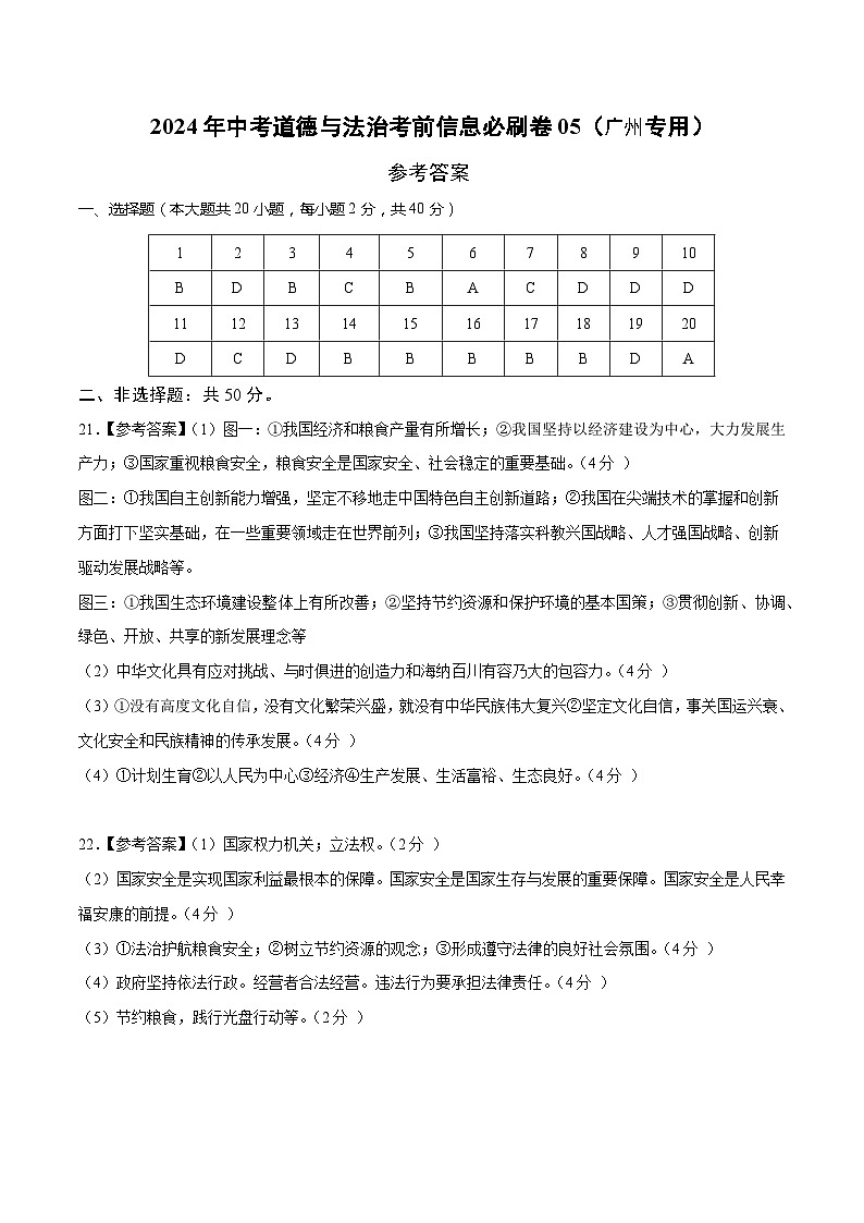 信息必刷卷05（广州专用）（参考答案）第1页