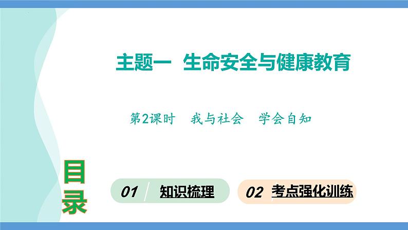 第2课时  我与社会  学会自知-2024年中考道德与法治一轮知识梳理课件PPT01