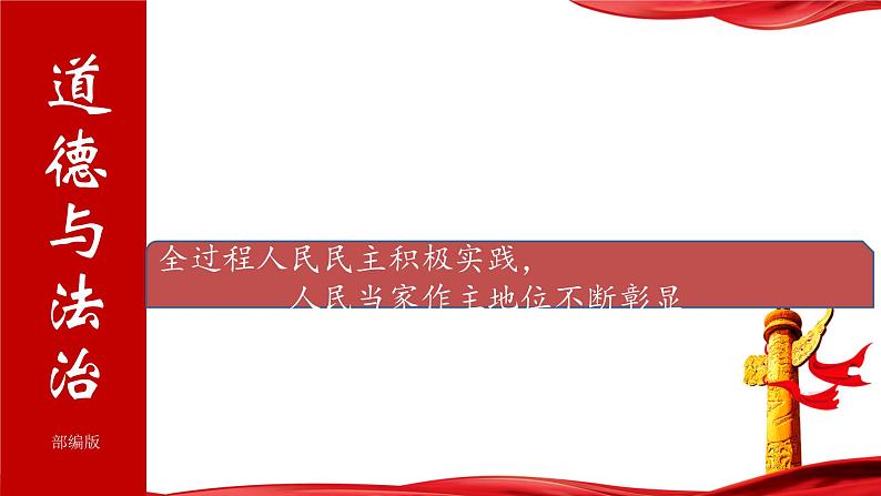 13.全过程人民民主积极实践，人民当家作主地位不断彰显-2024年中考道德与法治时政热点专题复习课件第1页