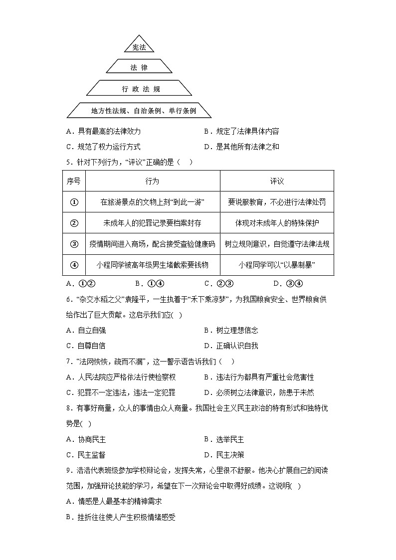 道德与法治（徐州卷）-学易金卷：2024年中考第一次模拟考试第2页