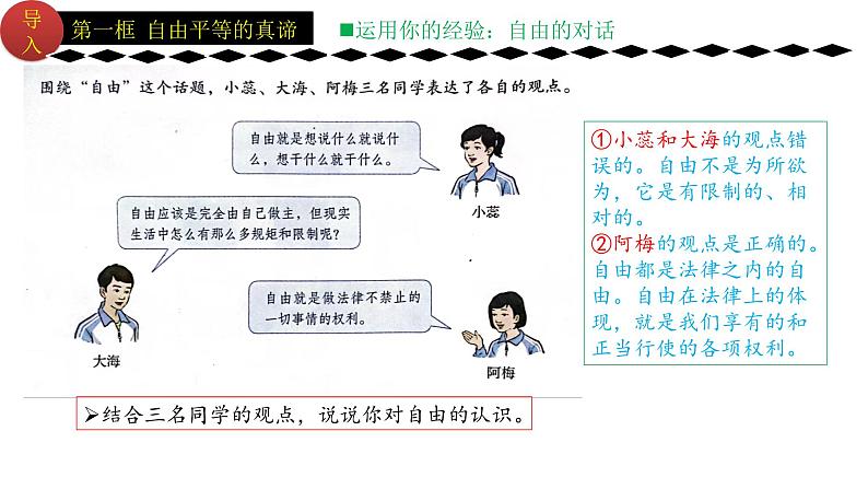 7.1自由平等的真谛  (课件)  2023-2024学年八年级道德与法治下册 （统编版）第2页