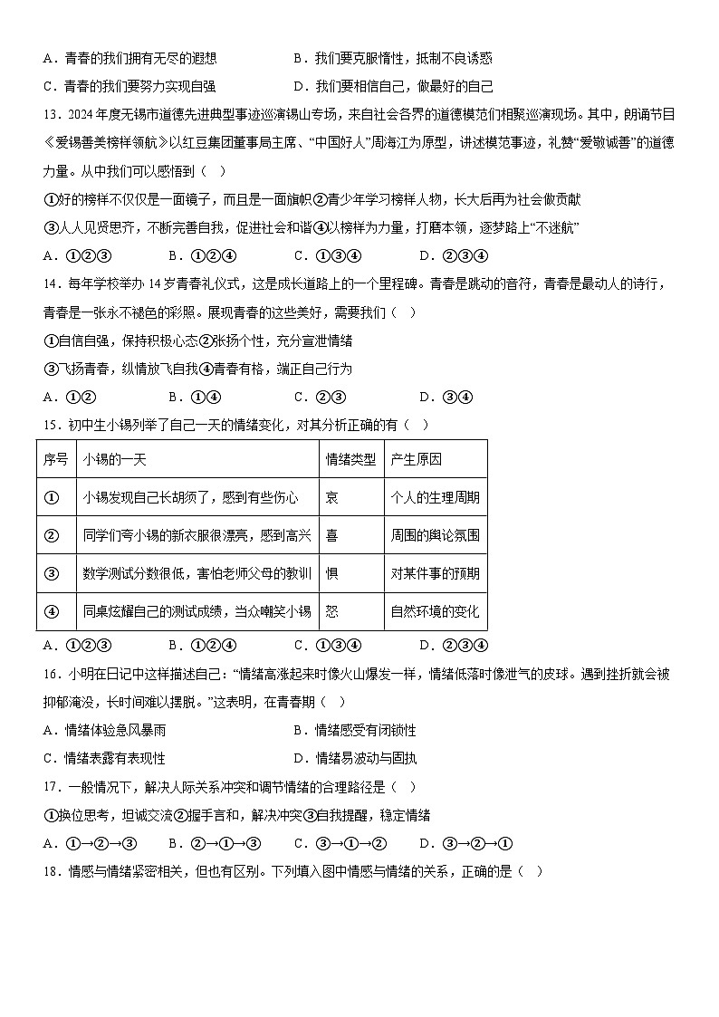 江苏省无锡市锡山区锡东片2023-2024学年七年级下学期期中道德与法治试题（含解析）第3页