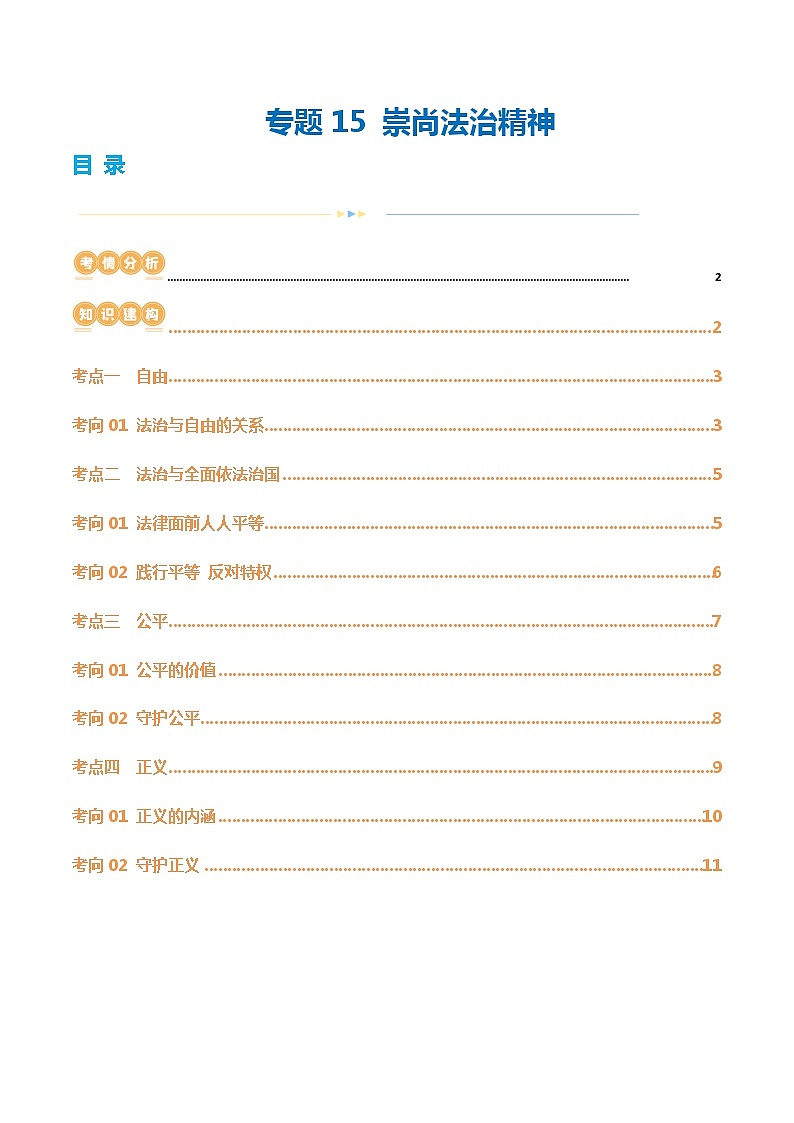 专题15 崇尚法治精神（讲义）第1页