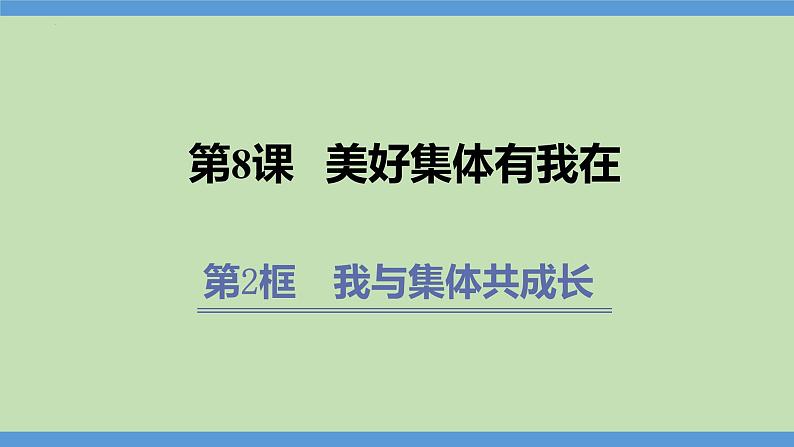 8.2 我与集体共成长  课件-2023-2024学年七年级道德与法治下册第1页