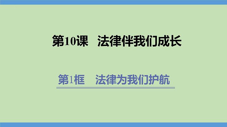 10.1 法律为我们护航 课件-2023-2024学年七年级道德与法治下册第1页