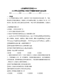 山东省泰安市岱岳区2023-2024学年(五四学制)八年级下学期期中道德与法治试卷(含答案)