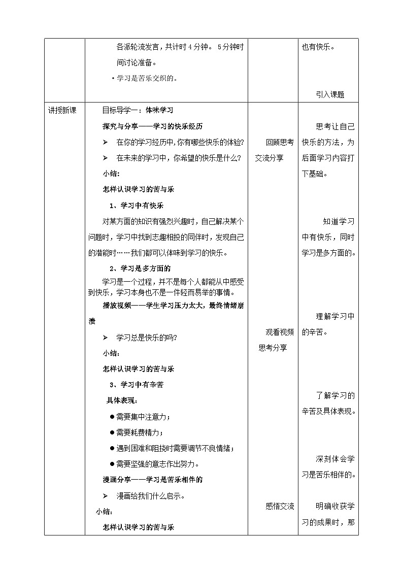 2.2+享受学习+教学设计部编版道德与法治七年级上册+第2页