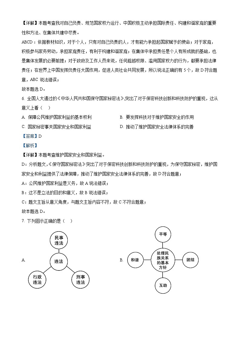 2024年江苏省南京市玄武区中考一模道德与法治试题（原卷版+解析版）03