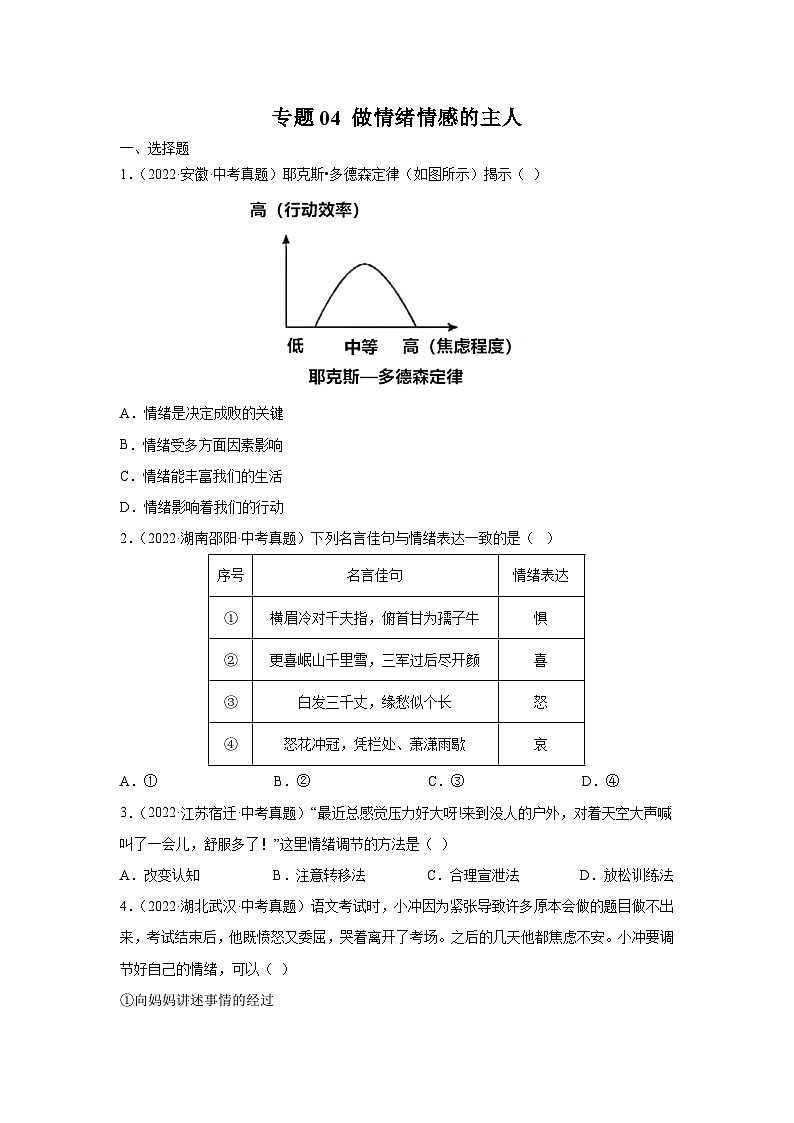 【完】三年（2021—2023）中考道德与法治真题分项汇编（全国通用）01