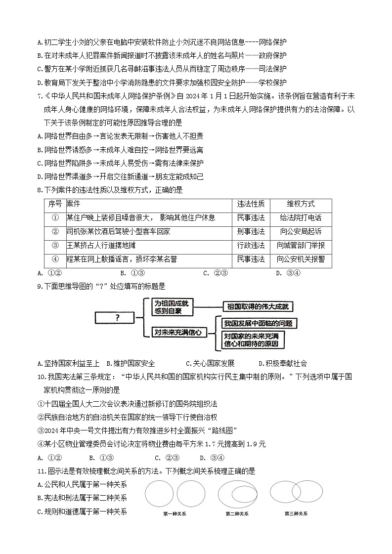 2024年江苏省连云港市中考二模综合道德与法治试题02