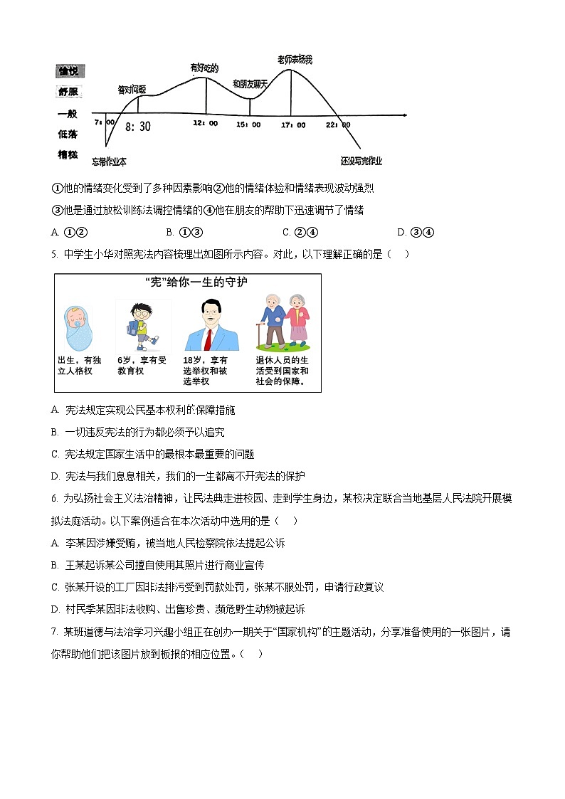 2024年湖北省武汉市腾云联盟（黄陂区、江夏区、蔡甸区）中考适应性考试道德与法治试题（原卷版+解析版）02