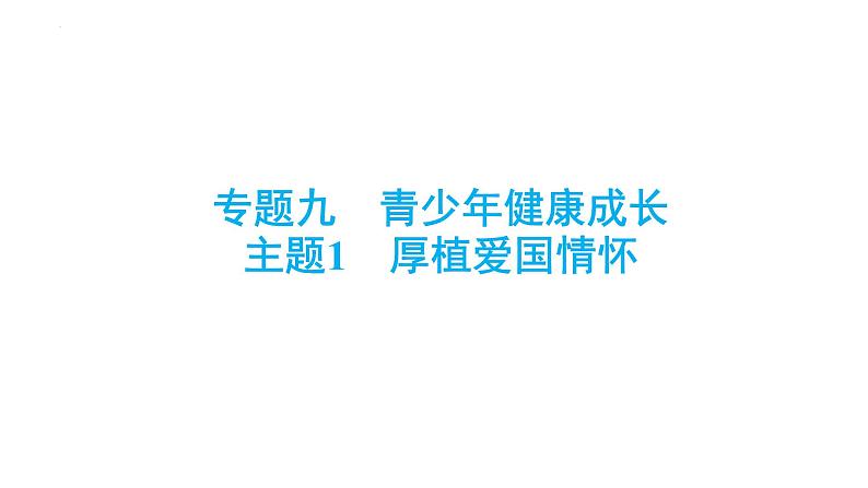 中考道德与法治总复习专题课件：厚植爱国情怀01