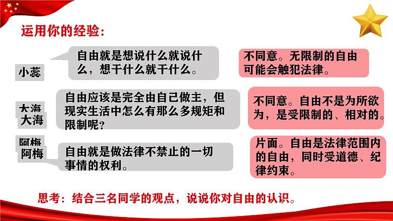 7.1 自由平等的真谛（同步课件）2023-2024学年八年级道德与法治下册 （统编版）第4页