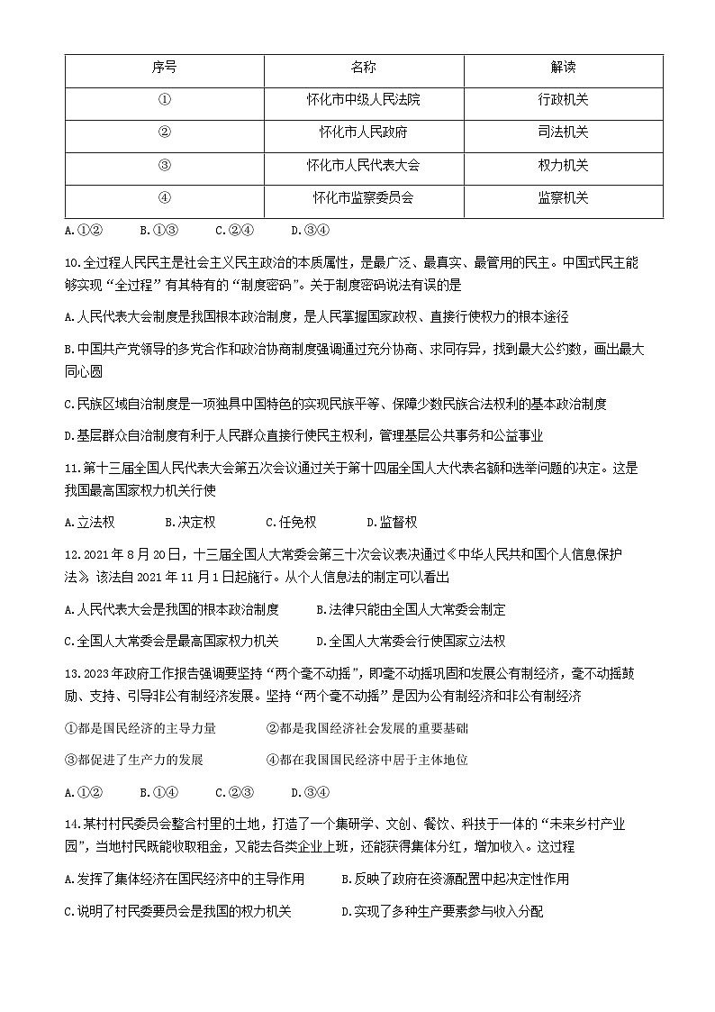 30，2024年山东省泰安市宁阳县第三中学（五四制）中考一模道德与法治试题(无答案)第3页