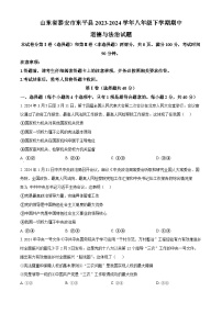 山东省泰安市东平县2023-2024学年八年级下学期期中道德与法治试题（原卷版+解析版）