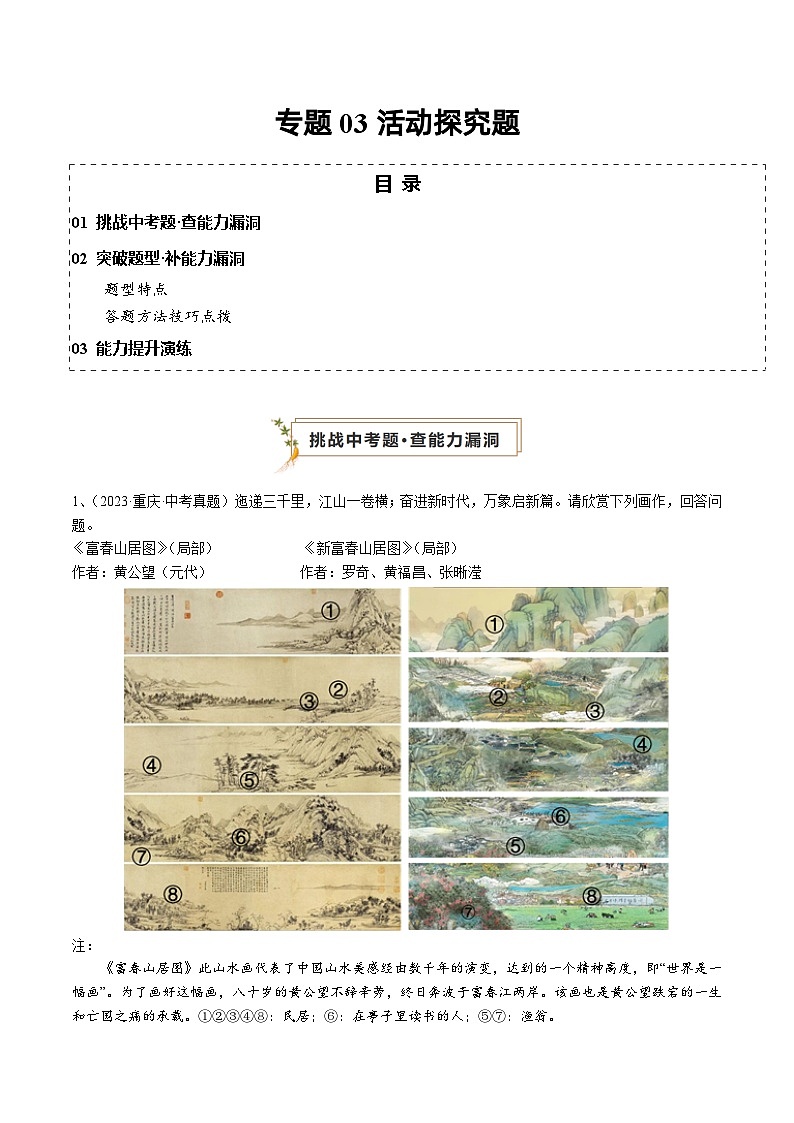 专题03 活动探究题（查补能力·提升练）（解析版）第1页