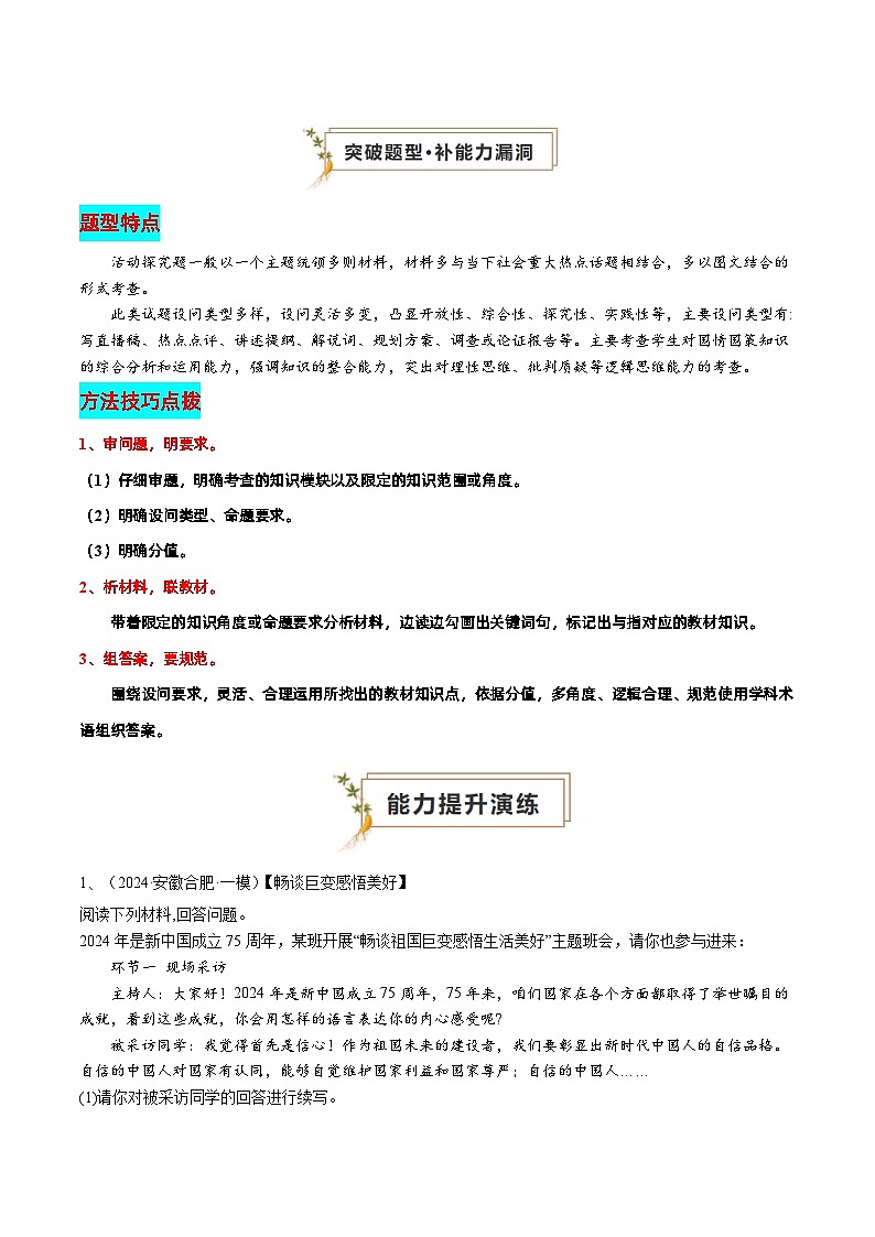 专题03 活动探究题（查补能力·提升练）（原卷版）第3页