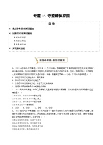 2024年中考道德与法治复习查漏补缺专题05 守望精神家园（查补知识·通关练）