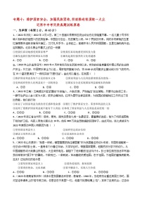 专题十：维护国家安全，加强民族团结,积极推进祖国统一大业（近年中考同类真题训练）