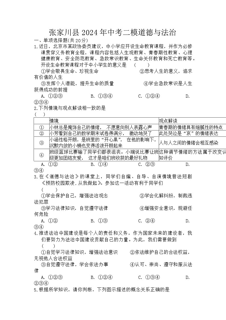 09，2024年甘肃省天水市张家川回族自治县中考二模考试道德与法治试题01