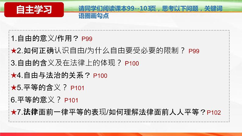 7.1+自由平等的真谛（2024年春新版课件） 2023-2024学年八年级下册道德与法治第4页