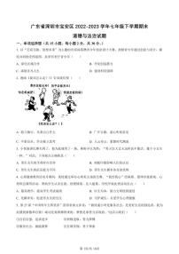 2022-2023学年深圳市宝安区七年级下学期末道法试卷及答案